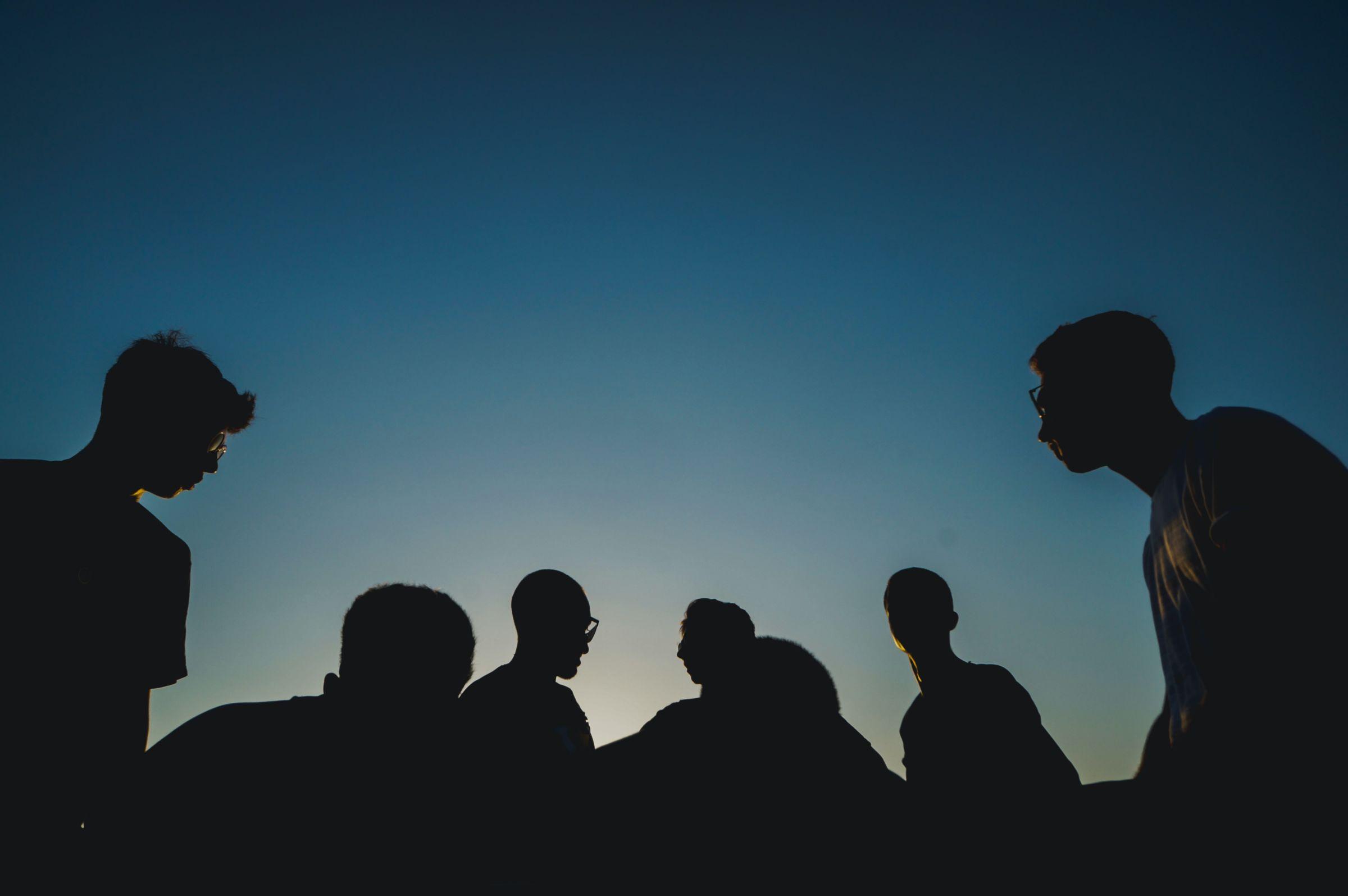 Silhouette of boys